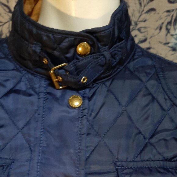 Banana Republic Blue Quilted Coat Size M - Picture 6 of 8